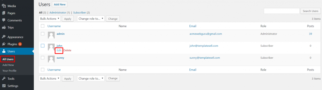 How to add new users and edit existing users on your WordPress website