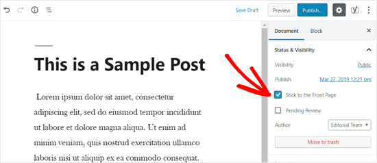 Sticky Post in WordPress