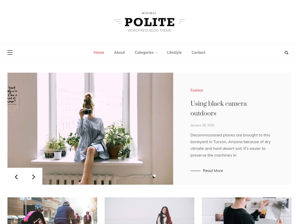 polite free grid WordPress theme