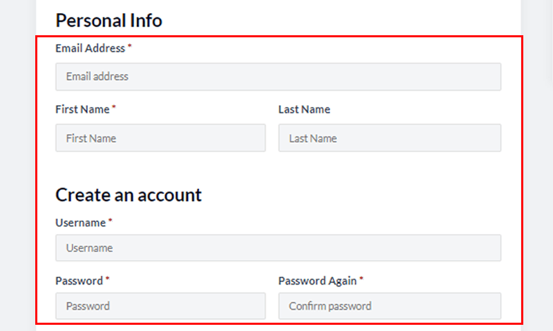 Fill in the Required Details and Create Account